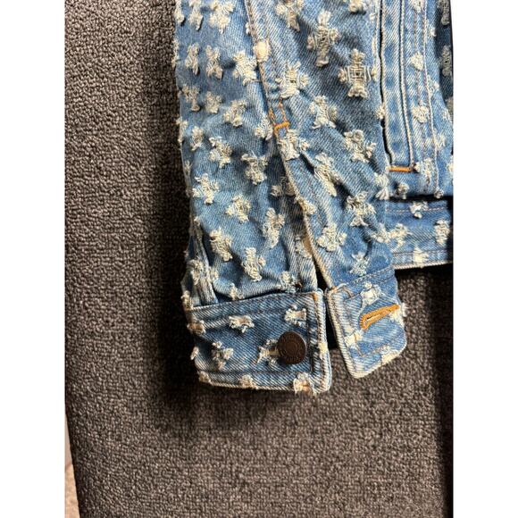 Supreme Hole Punch Denim Trucker Jacket Mens Size L - Picture 8 of 9